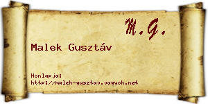 Malek Gusztáv névjegykártya